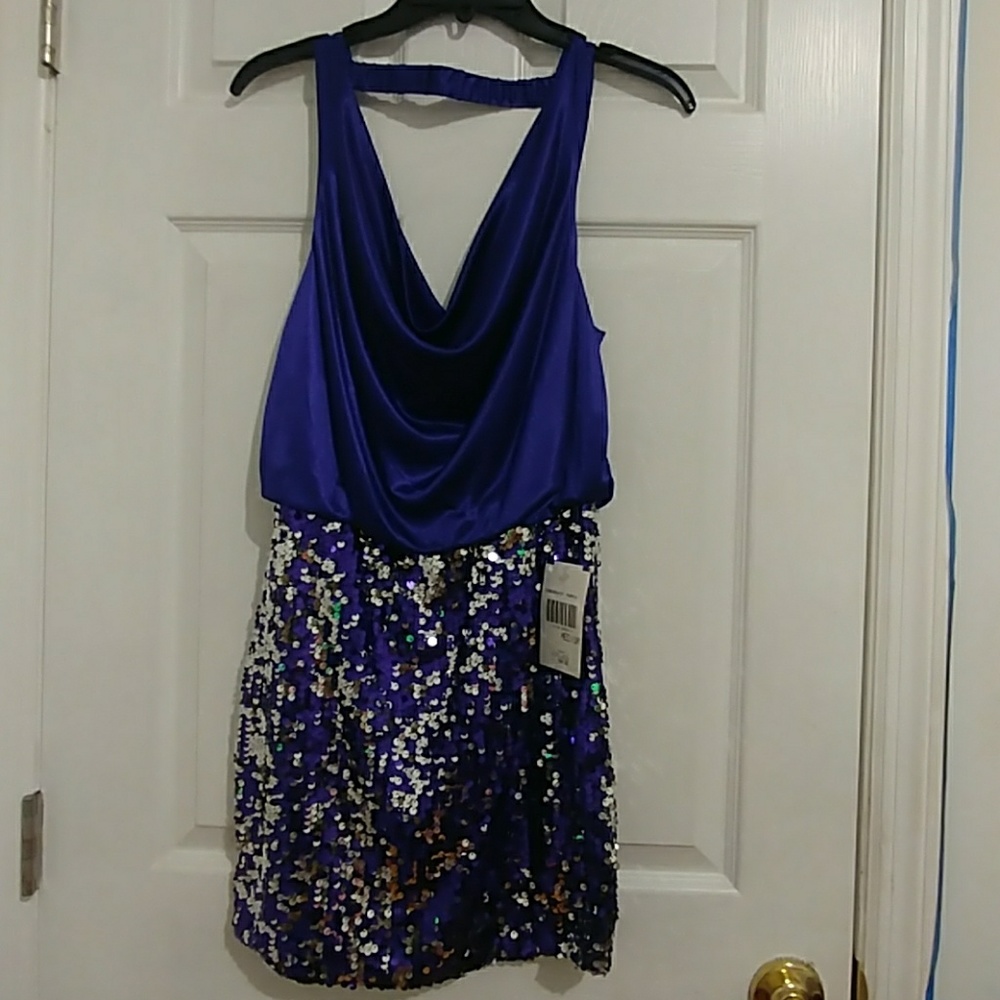 Purple party dress.